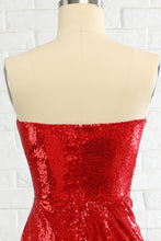 Load image into Gallery viewer, Mermaid Sweetheart Red Sequins Long Prom Dress Party Dress
