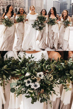 Load image into Gallery viewer, Simple A Line V Neck Light Champagne Long Bridesmaid Dress