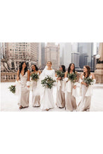 Load image into Gallery viewer, Simple A Line V Neck Light Champagne Long Bridesmaid Dress