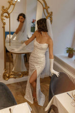 Load image into Gallery viewer, Charming Sweetheart Silver Sequins Long Party Dress