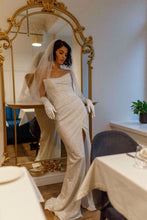 Load image into Gallery viewer, Charming Sweetheart Silver Sequins Long Party Dress