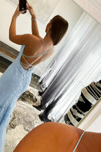 Load image into Gallery viewer, Mermaid Spaghetti Straps Lavender Long Prom Dress with Appliques