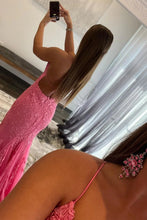 Load image into Gallery viewer, Mermaid Spaghetti Straps Lavender Long Prom Dress with Appliques
