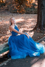 Load image into Gallery viewer, A Line One Shoulder Royal Blue Long Prom Dress with Appliques