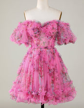 Load image into Gallery viewer, Pretty Cute Puff Sleeves A-Line Short Homecoming Party Dress