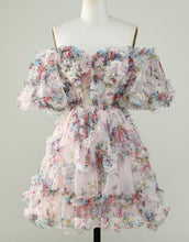 Load image into Gallery viewer, Pretty Cute Puff Sleeves A-Line Short Homecoming Party Dress