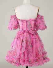 Load image into Gallery viewer, Pretty Cute Puff Sleeves A-Line Short Homecoming Party Dress