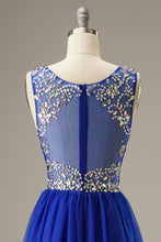 Load image into Gallery viewer, A-Line Floor Length Tulle Long Dress WIth Beading