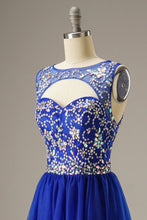 Load image into Gallery viewer, A-Line Floor Length Tulle Long Dress WIth Beading