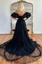 Load image into Gallery viewer, A-Line Off The Shoulder Long Tulle Prom Party Dress With Belt
