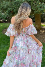 Load image into Gallery viewer, A-Line Off The Shoulder Long Tulle Prom Party Dress With Belt