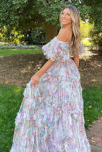 Load image into Gallery viewer, A-Line Off The Shoulder Long Tulle Prom Party Dress With Belt