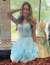 Load image into Gallery viewer, Charming Hot Pink A-Line Lace Up Tulle Homecoming Dress