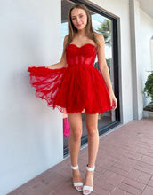 Load image into Gallery viewer, Pretty Strapless Tulle A-Line Short Homecoming Dress With Belt