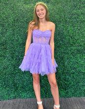 Load image into Gallery viewer, Cute Strapless Tulle A-Line Homecoming Dress With Belt