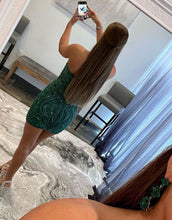 Load image into Gallery viewer, Dark Green Sweetheart Homecoming Dress With Nice Patterns