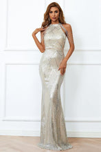 Load image into Gallery viewer, Mermaid High Neck Burgundy Prom Dress with Beading