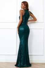 Load image into Gallery viewer, Mermaid High Neck Burgundy Prom Dress with Beading