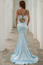 Load image into Gallery viewer, Sexy Mermaid V Neck Spaghetti Sleeves Prom Dress