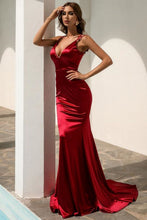 Load image into Gallery viewer, Sexy Mermaid V Neck Spaghetti Sleeves Prom Dress