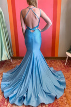 Load image into Gallery viewer, Mermaid Court Train V-Neck Prom Dress With Sequin