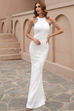 Load image into Gallery viewer, Mermaid High Neck Burgundy Prom Dress with Beading