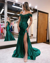 Load image into Gallery viewer, Mermaid Off The Shoulder Court Train Long Dress With Split