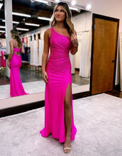 Load image into Gallery viewer, Mermaid One Shoulder Glitter Prom Dress With Split