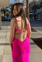 Load image into Gallery viewer, Mermaid Spaghetti Straps Criss-Cross Back Prom Dress