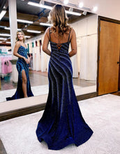 Load image into Gallery viewer, Mermaid Spaghetti Straps Glitter Prom Dress