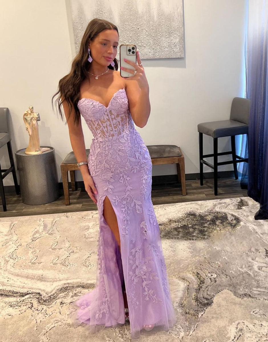 Sweetheart Straps Lace Appliques Mermaid Prom Dress main image 0