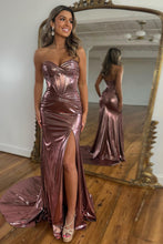 Load image into Gallery viewer, Newly Metallic Mermaid Sweetheart Long Prom Dress With Split