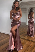 Load image into Gallery viewer, Newly Metallic Mermaid Sweetheart Long Prom Dress With Split