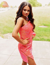 Load image into Gallery viewer, One Shoulder Long Sleeves Short Mini Homecoming Dress