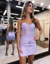 Load image into Gallery viewer, Pretty Bodycon Corset Homecoming Dress With Lace Detail