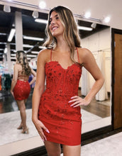 Load image into Gallery viewer, Pretty Bodycon Corset Homecoming Dress With Lace Detail