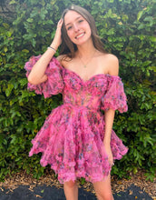 Load image into Gallery viewer, Sweet Off The Shoulder A-Line Short Tulle Homecoming Party Dress