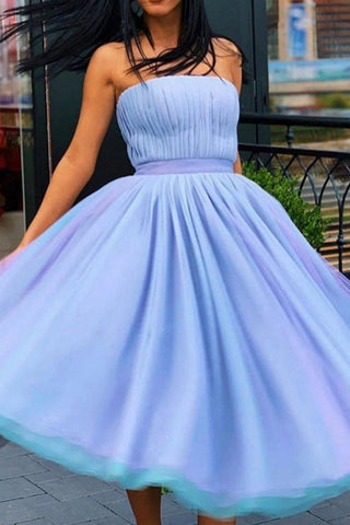 Romantic A-line Homecoming Dress With Pleating