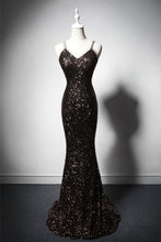 Load image into Gallery viewer, Sexy Mermaid Spaghetti Straps Open Back Long Prom Dress