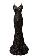 Load image into Gallery viewer, Sexy Mermaid Spaghetti Straps Open Back Long Prom Dress