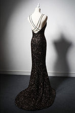 Load image into Gallery viewer, Sexy Mermaid Spaghetti Straps Open Back Long Prom Dress
