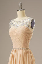 Load image into Gallery viewer, A Line Chiffon Long Dress with Beading