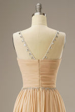 Load image into Gallery viewer, A Line Chiffon Long Dress with Beading