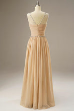 Load image into Gallery viewer, A Line Chiffon Long Dress with Beading
