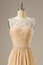 Load image into Gallery viewer, A Line Chiffon Long Dress with Beading