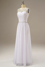 Load image into Gallery viewer, A Line Chiffon Long Dress with Beading