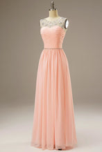 Load image into Gallery viewer, A Line Chiffon Long Dress with Beading