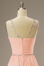 Load image into Gallery viewer, A Line Chiffon Long Dress with Beading