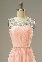 Load image into Gallery viewer, A Line Chiffon Long Dress with Beading