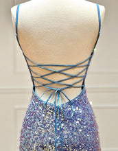 Load image into Gallery viewer, Sparkly Spaghetti Straps Sequin Homecoming Dress